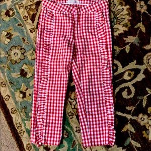 Zara, Red & White plaid casual pants, 8 Girls.
